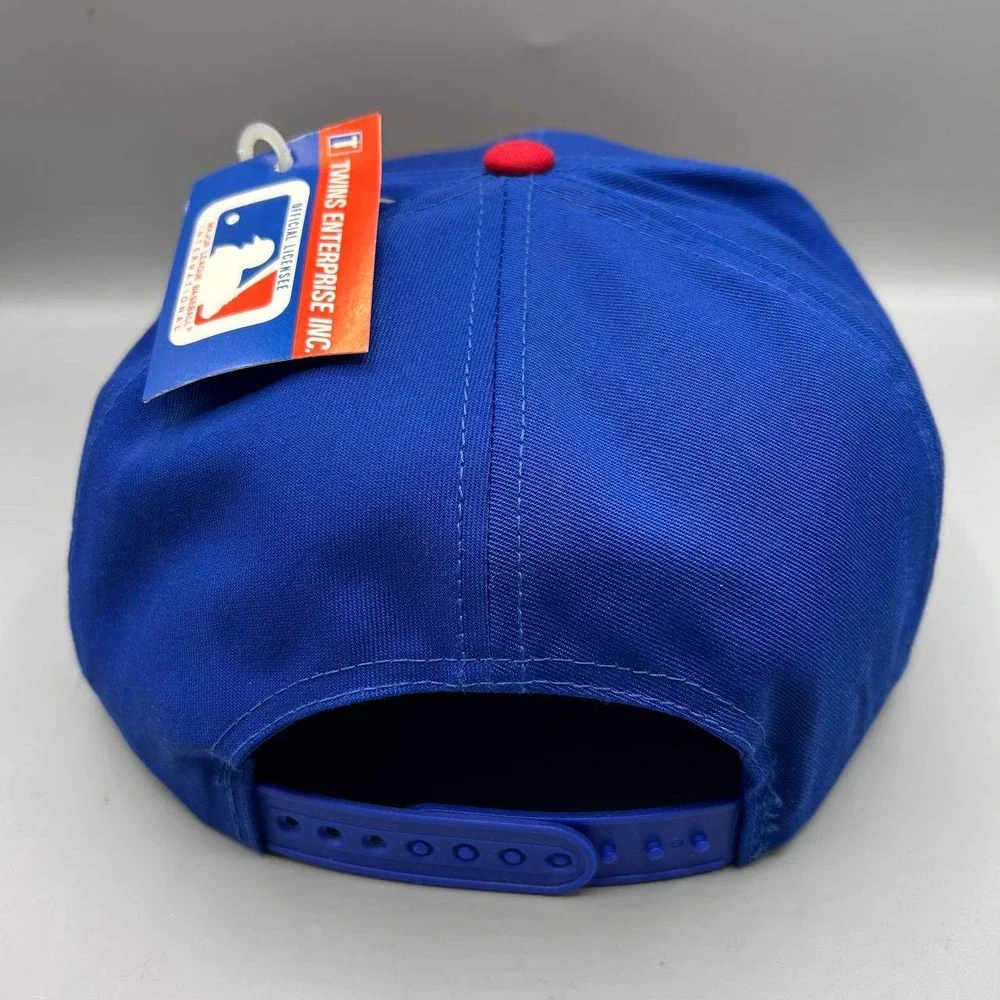 Vintage Chicago Cubs Hat Men Blue Red Twins Enterprise MLB Snap Back Cap New